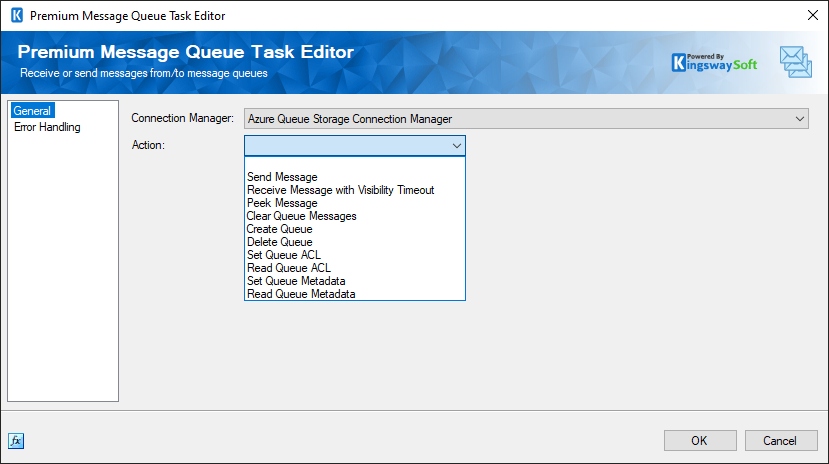 SSIS Premium Message Queue Task Editor - Azure Queue Storage